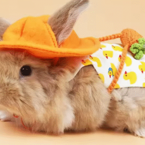 Cute Escape-Proof Rabbit Harness & Leash Set – Knitted Vest, Hat & Bag for Guinea Pigs, Ferrets & Hedgehogs