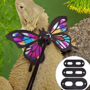 Bearded Dragon Harness and Leash Set – Adjustable PU Leather Wing Design, Escape-Proof Lizard Reptile Rope for Lizards & Small Reptiles