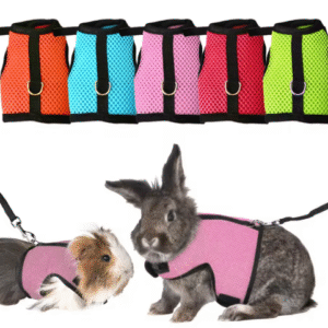 Portable Rabbit & Small Pet Harness Leash Set – Soft Mesh Vest for Guinea Pigs, Hamsters & Small Animals