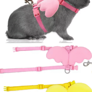 Cute Rabbit Harness and Leash Set – Adjustable Collar for Small Pets, Guinea Pigs, Ferrets & Adult Bunnies